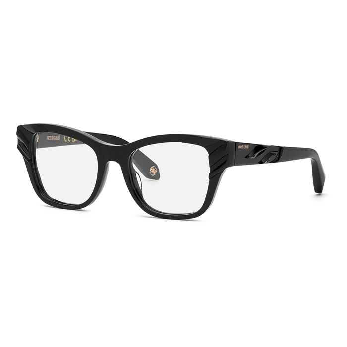 Roberto Cavalli Women's Eyeglasses VRC025V500700 (50/18/135) - Black Acetate Frame