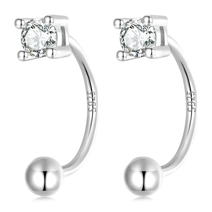 Σκουλαρίκι Bamoerα Μπάρα Vse157-A, με Κυβική Ζιρκόνια, Ασήμι 925, Ασημί