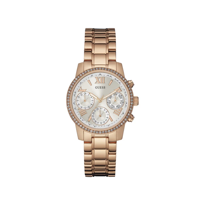 Γυναικείο Ρολόι Guess W0623L2 (36,5mm) Μεταλλικό Μπρασελέ Ροζ