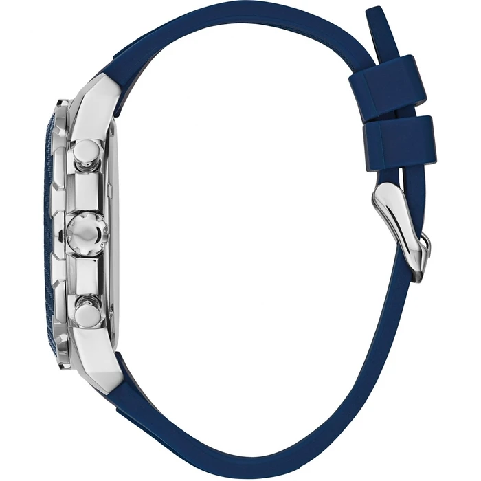 Ανδρικό Ρολόι Guess W1047G2 (46mm) Καουτσούκ Λουράκι Μπλε