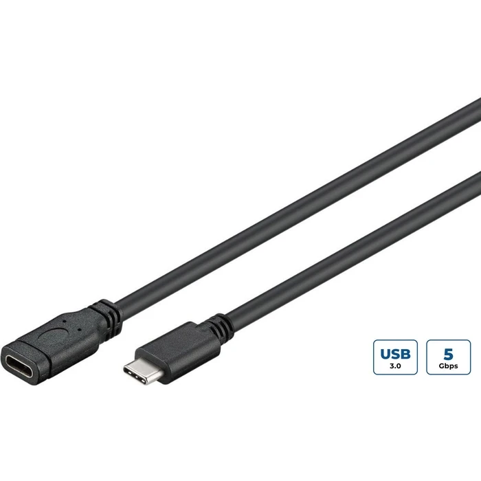 Microconnect καλώδιο USB-C αρσενικό - USB-C θηλυκό, 1.5 m, Μαύρο