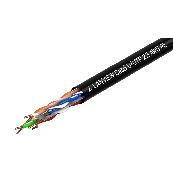 Lanview U/UTP Cat.6 (Gigabit) Outdoor Ethernet Network Cable 305 m Black LVN122151