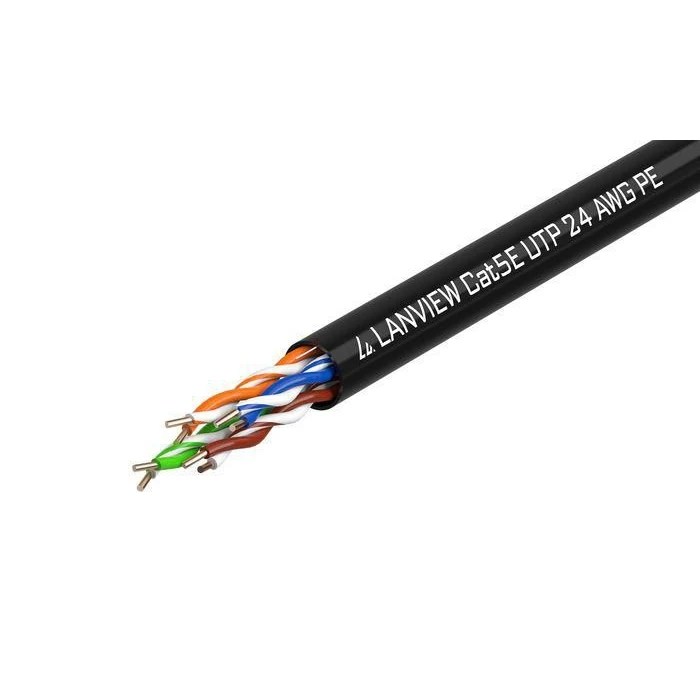 Lanview U/UTP Cat.5e (Gigabit) Καλώδιο Δικτύου Ethernet 305m Μαύρο LVN122149