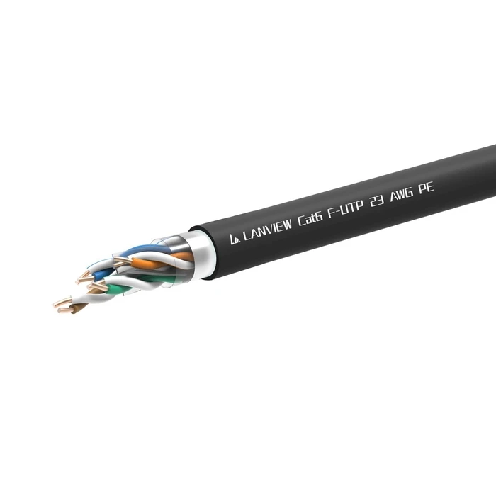Lanview Cat6 U/UTP Εξωτερικού Χώρου Καλώδιο Ethernet 305m Μαύρο (LVN-CAT6PE-FUTP-305M)