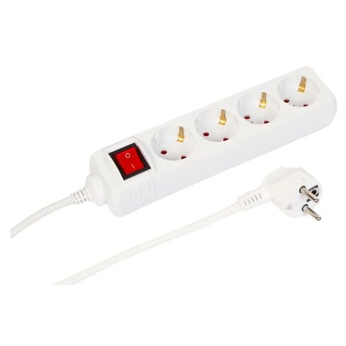 Microconnect Πολύπριζο 4 Θέσεων με Διακόπτη και Καλώδιο 1.5m MC-GRU00415WS