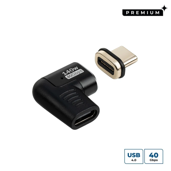 Microconnect Μαγνητικός USB4 Gen 3x2 90° Αντάπτορας USB-C σε USB-C (MC-USB4CCMF-MAGNETIC)