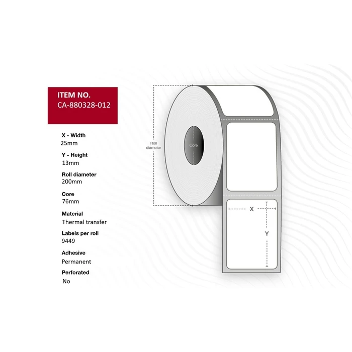 Capture Adhesive Labels on Roll 25x13mm