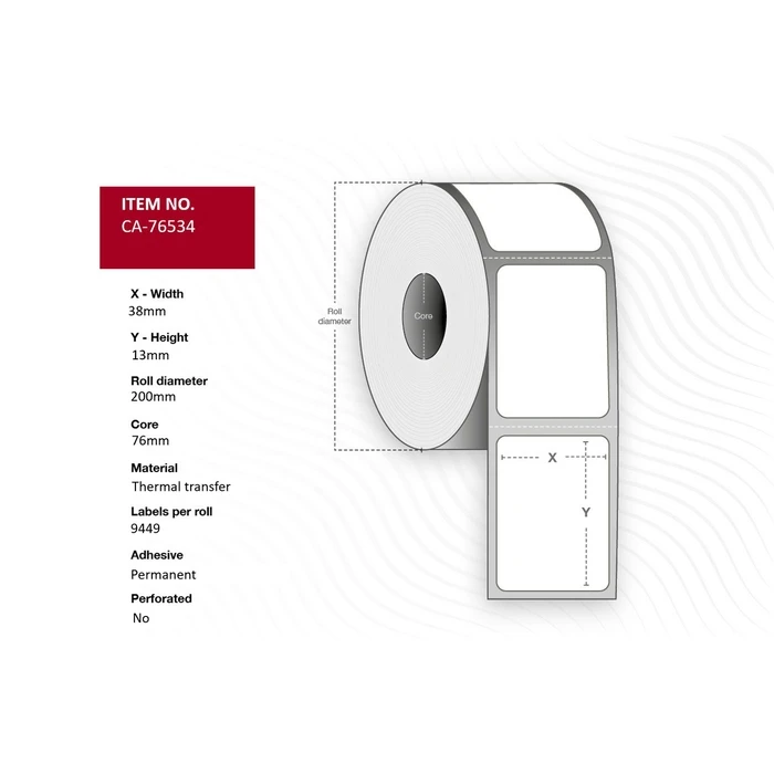 Capture Adhesive Labels on Roll 38 x 13 mm