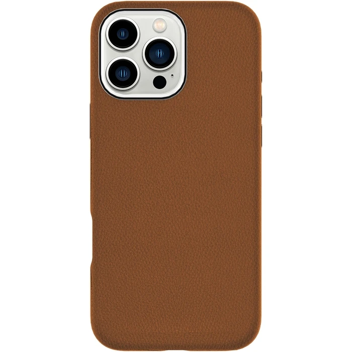 eStuff Infinite Venice iPhone 16 Pro Brown Leather Magnetic Cover (65% Recycled PC, 21% Recycled TPU)