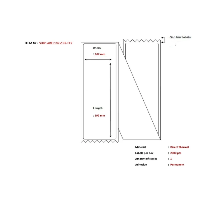Capture A4 Self-adhesive Rectangular Labels 102 x 192 mm