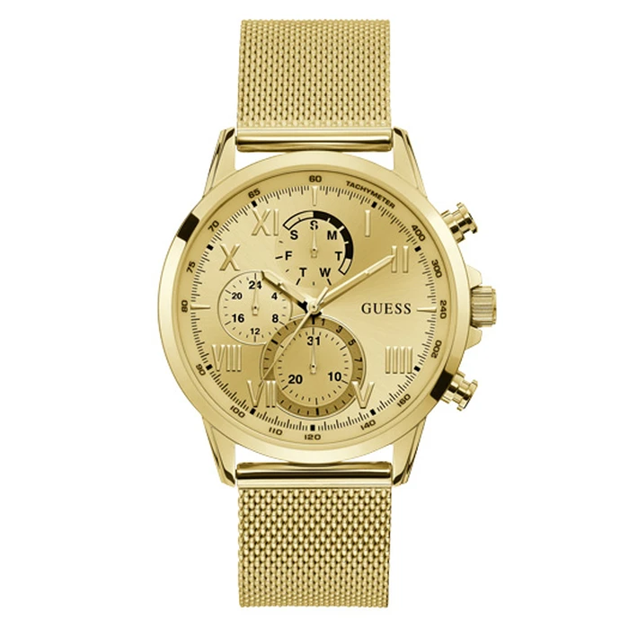 GUESS W1310G2 Men's Quartz Watch 44 mm - Gold Stainless Steel