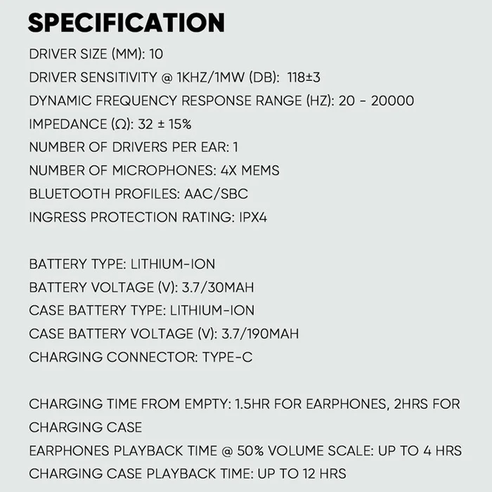 Bluetooth Handsfree Sonic Gear Bt5.4 Anc+Enc Earpump Q1 White