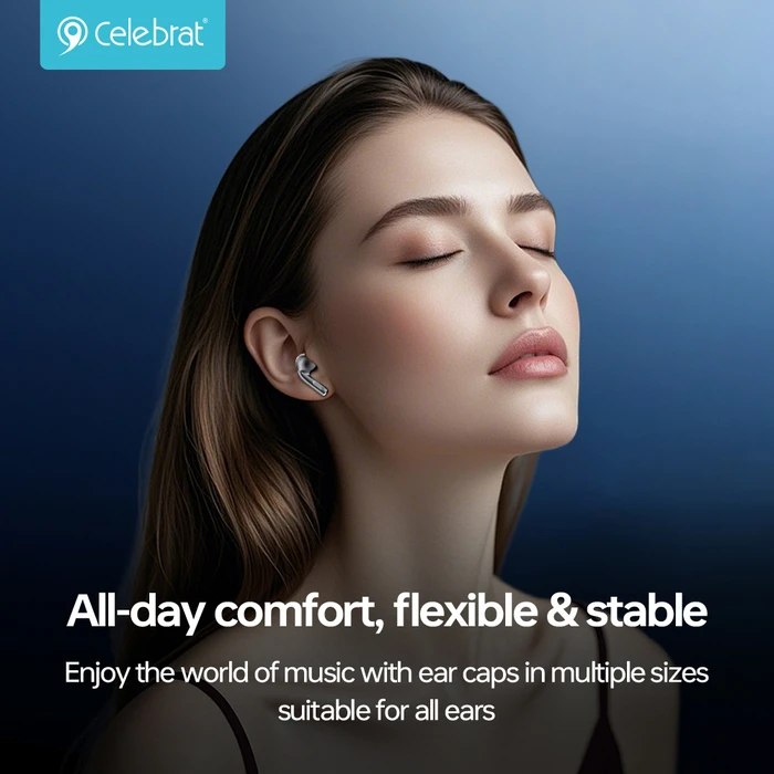 Celebrat W72 In-ear Bluetooth Handsfree Ακουστικά με Θήκη Φόρτισης Μαύρα