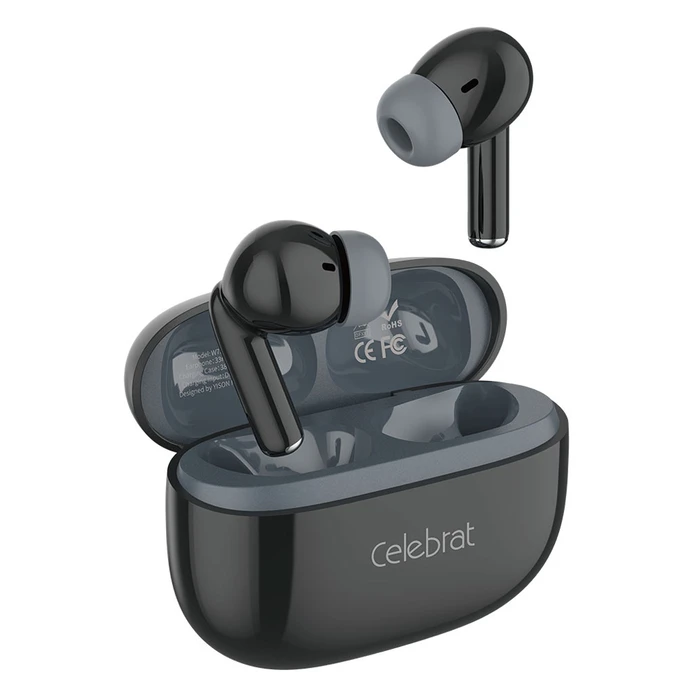 Celebrat W73 In-ear Bluetooth Handsfree Ακουστικά με Αντοχή στον Ιδρώτα και Θήκη Φόρτισης Μαύρα