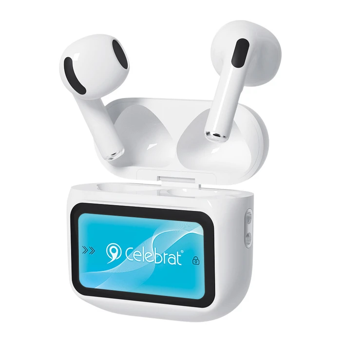 Celebrat W76 Earbud Bluetooth Handsfree Ακουστικά με Θήκη Φόρτισης Λευκά