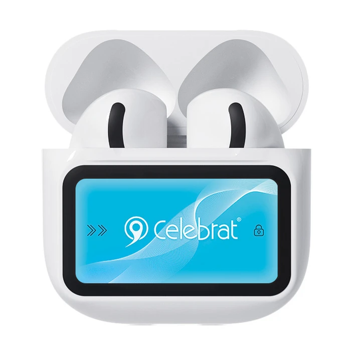 Celebrat W76 Earbud Bluetooth Handsfree Ακουστικά με Θήκη Φόρτισης Λευκά