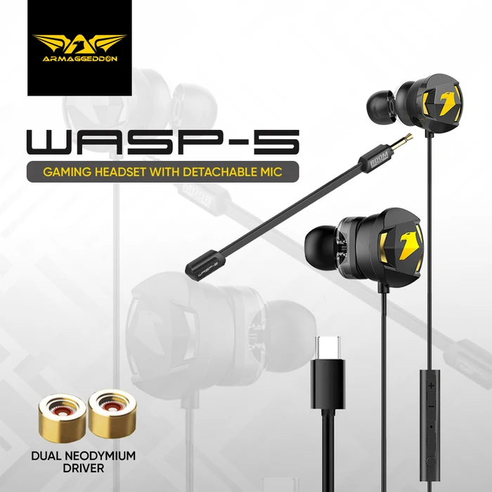 Armaggeddon WASP-5C-B In-ear Handsfree Ακουστικά USB-C Μαύρο