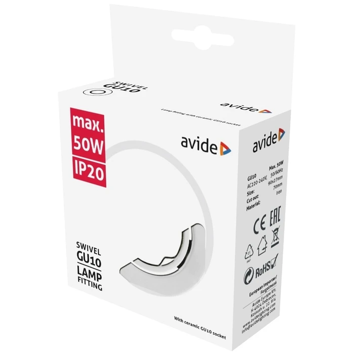 Χωνευτό Σποτ Avide GU10 Πλαίσιο Στρογγυλό Σαγρέ ʼσπρο