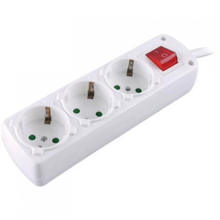 Πολύπριζο Ασφαλείας Lamtech with Switch 3 OUTLETS White 3M