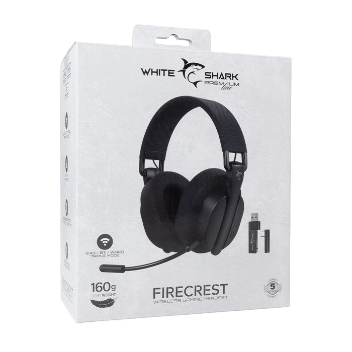 Gaming Headset White Shark 3-In-1 Wireless Foldable Wgh-2444 Firecrest Black