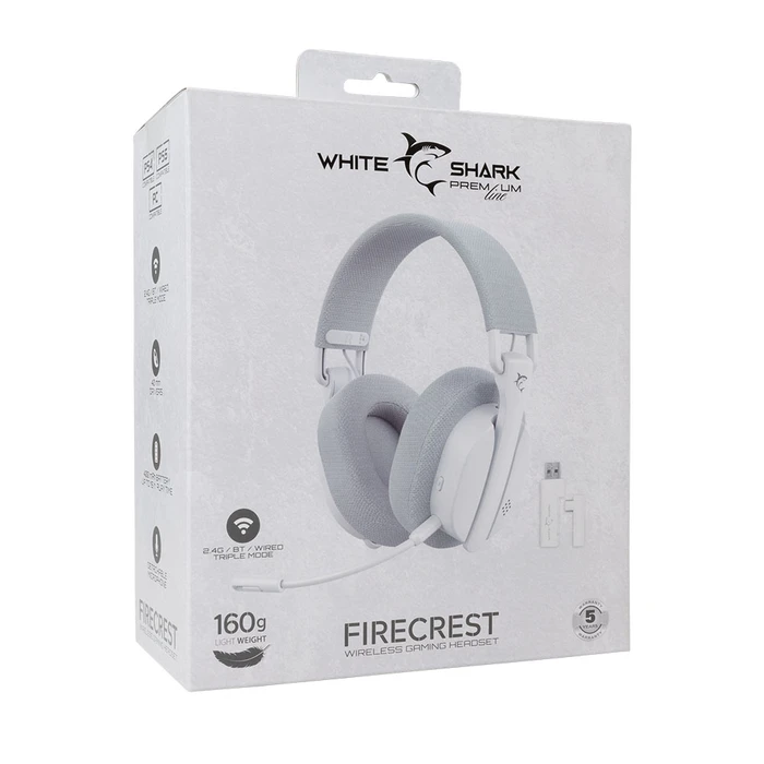 Gaming Headset White Shark 3-In-1 Wireless Foldable Wgh-2444 Firecrest White