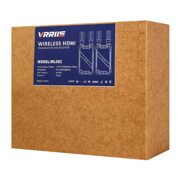 Vrriis Hdmi Σύστημα Ασύρματης Μετάδοσης Βίντεο Wl082 1080p 2.4/5ghz Έως 400m Vrriis