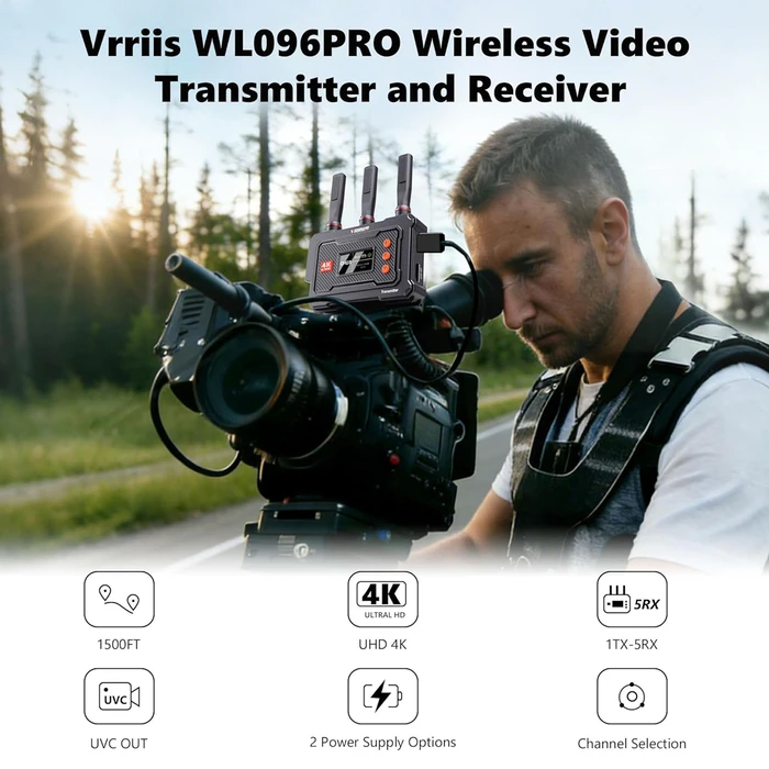 Vrriis Hdmi Σύστημα Ασύρματης Μετάδοσης Βίντεο Wl096 Pro 4k 5ghz Έως 450m Wl096pro