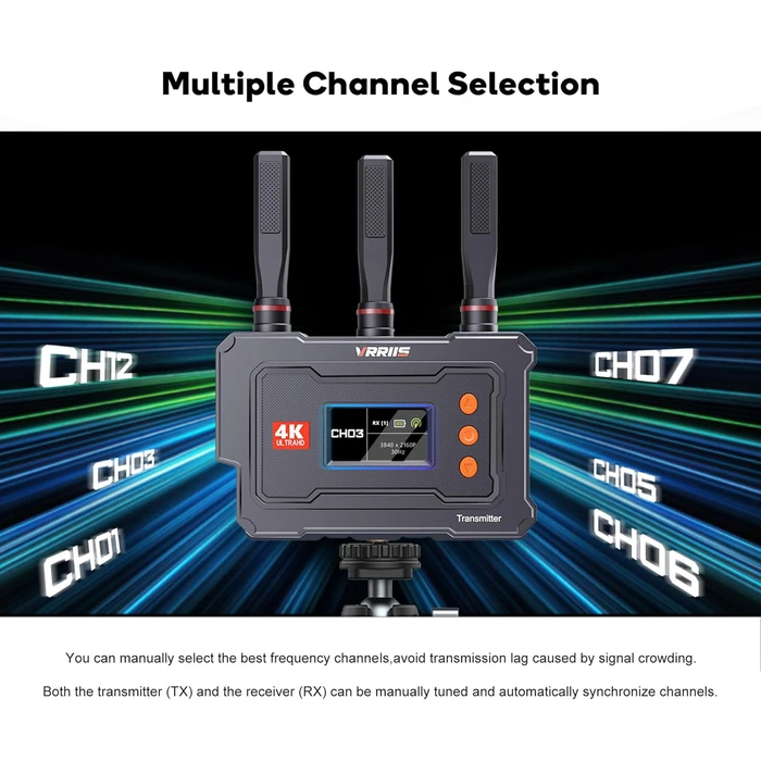 Vrriis Hdmi Σύστημα Ασύρματης Μετάδοσης Βίντεο Wl096 Pro 4k 5ghz Έως 450m Wl096pro