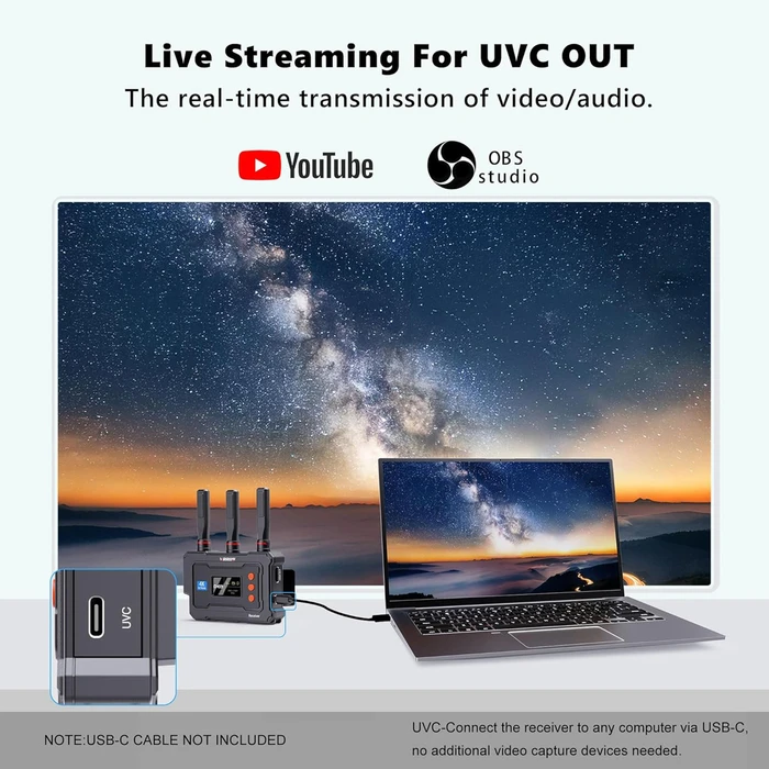 Vrriis Hdmi Σύστημα Ασύρματης Μετάδοσης Βίντεο Wl096 Pro 4k 5ghz Έως 450m Wl096pro