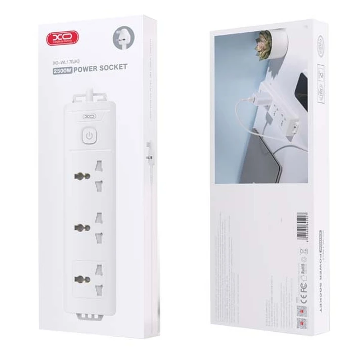 Πολύπριζο Ασφαλείας XO WL17 (UK) long row 3AC socket with switch
