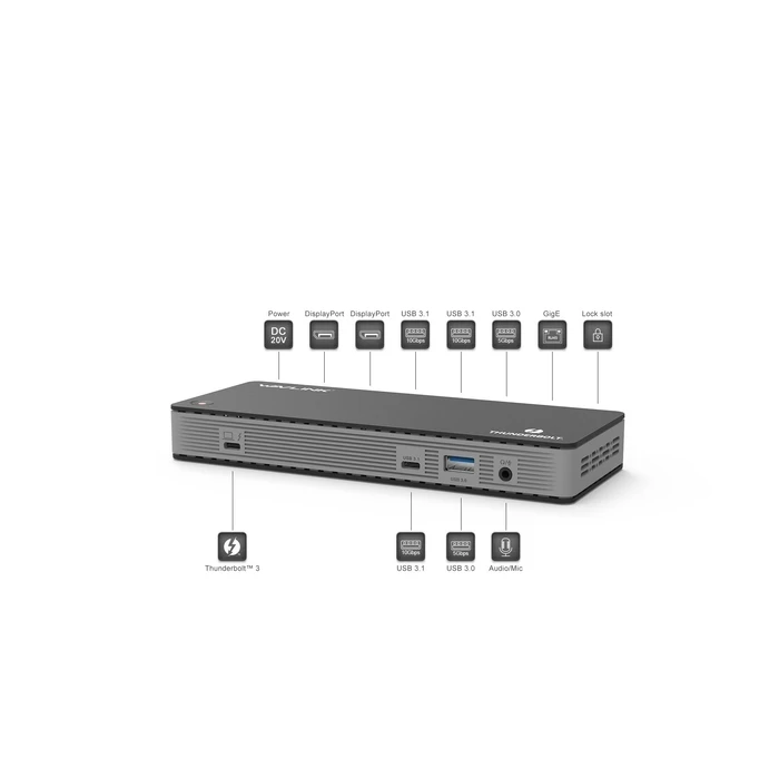 Docking Station Wavlink THUNDERBOLT 3 60W with DP TO HDMI 4K 60HZ