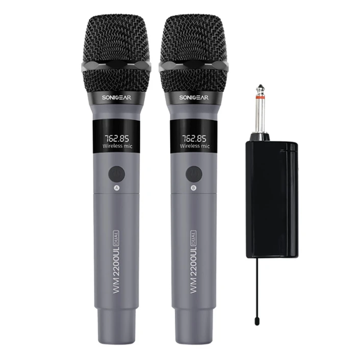 Μικρόφωνο Sonic Gear Dual 2.4G Wireless Led Wm 2200 Ul Grey