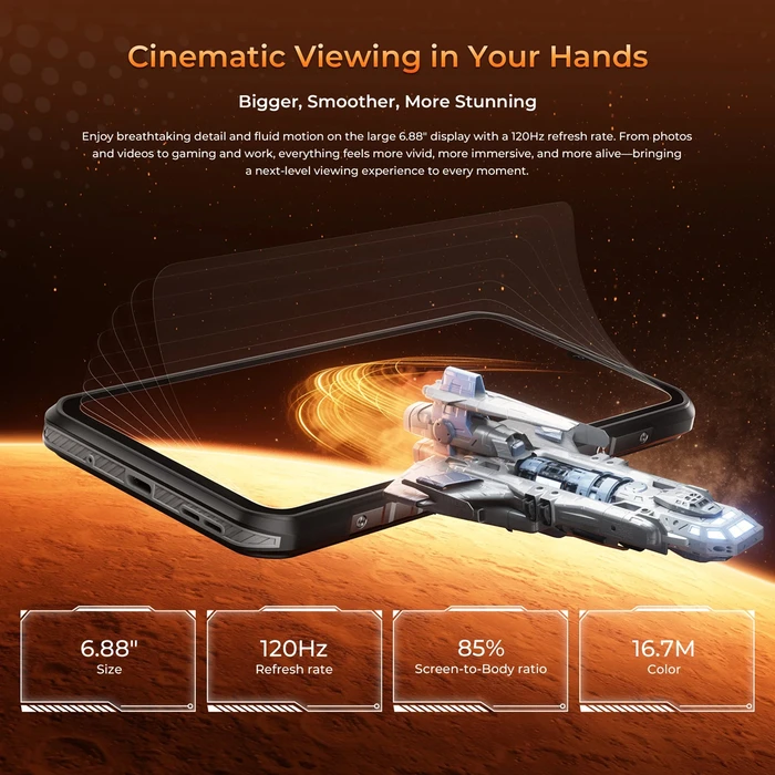 OUKITEL WP68 Air 5G Dual SIM (12/512GB) Ανθεκτικό Smartphone Πορτοκαλί