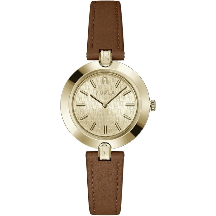 Γυναικείο Ρολόι Furla Ww00002002L2 (30mm) Δερμάτινο Λουράκι Καφέ
