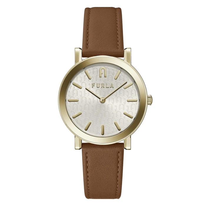 Γυναικείο Ρολόι Furla Ww00003002L2 (38mm) Δερμάτινο Λουράκι Καφέ