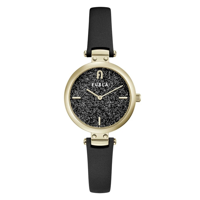 Γυναικείο Ρολόι Furla Ww00018009L2 (38mm) Δερμάτινο Λουράκι Μαύρο