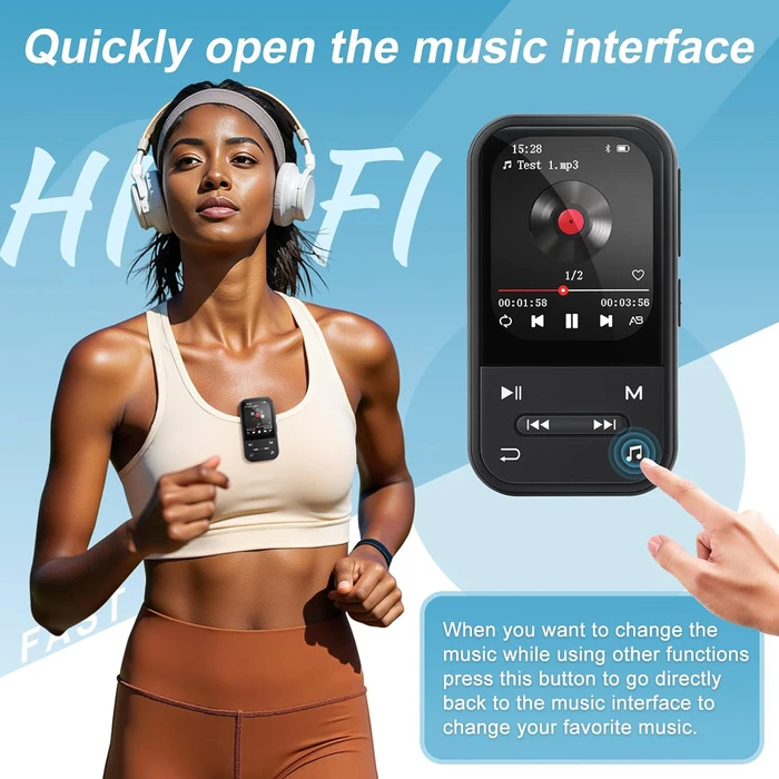 RUIZU MP3 Player X02 (32GB) με οθόνη 2.01" μαύρο