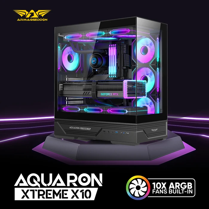 ARMAGGEDDON Aquaron Xtreme X10 - Midi Tower Gaming Κουτί Υπολογιστή (Μαύρο)