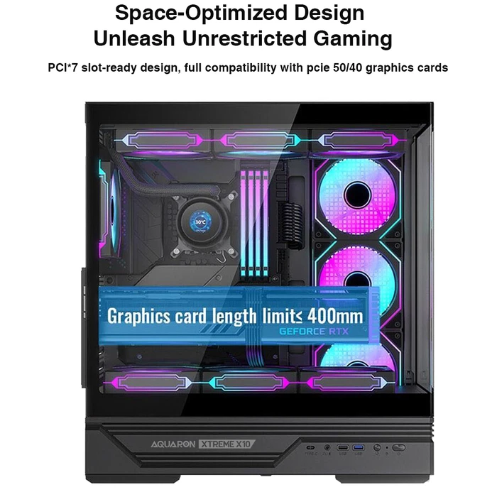 ARMAGGEDDON Aquaron Xtreme X10 - Midi Tower Gaming Κουτί Υπολογιστή (Μαύρο)
