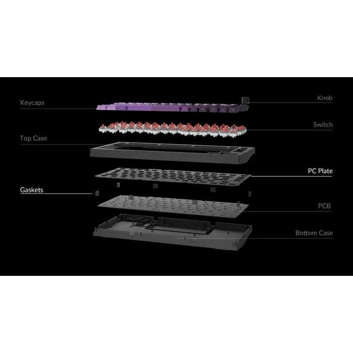 Gaming Πληκτρολόγιο Ενσύρματο Lemokey X4 QMK (X4-A3) Wired Mechanical 75% Brown Switch US Layout