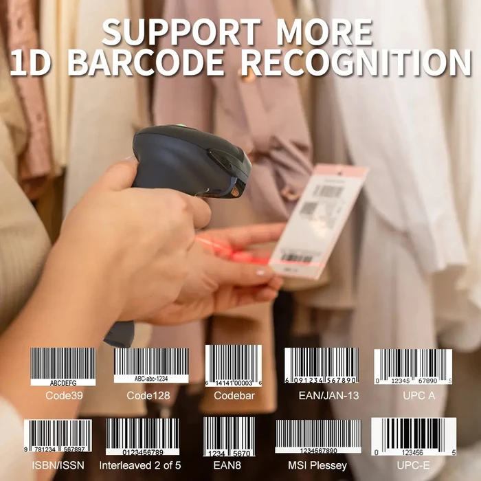 Barcode Scanner Gtcodestar X-620F, 1D, ενσύρματο & Ασύρματο, 800mAh, Μαύρο