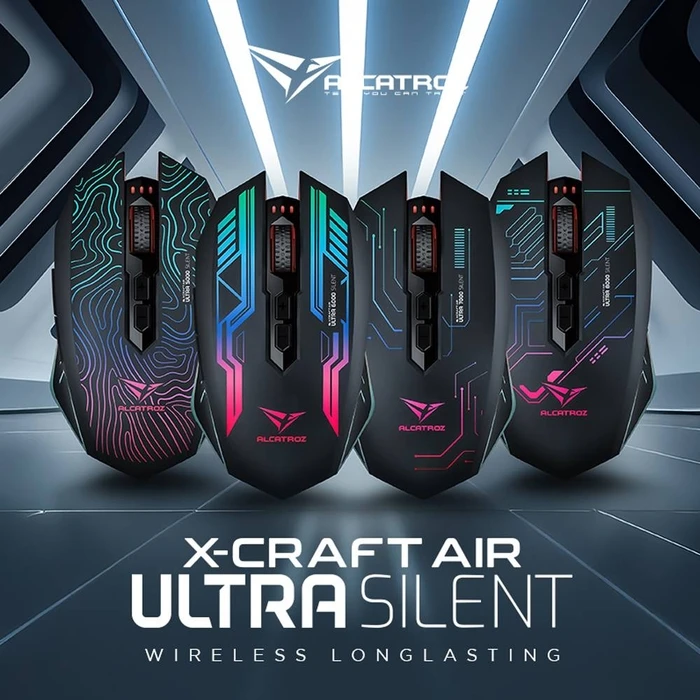 Gaming Ποντίκι Alcatroz Silent 2.4G Wireless Rgb 4800 Cpi X-Craft Air Ultra 7000