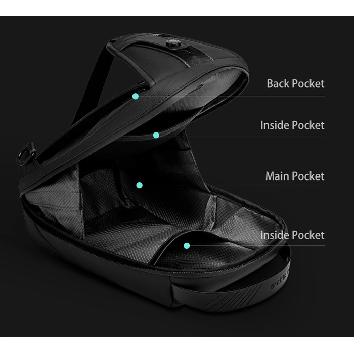 Τσάντα Arctic Hunter Crossbody XB00121-BK, αδιάβροχη, μαύρη