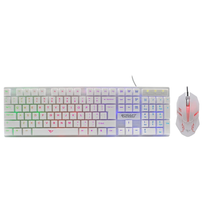 Gaming Keyboard and Mouse ALCATROZ X Craft XC1000 White RGB Waterproof