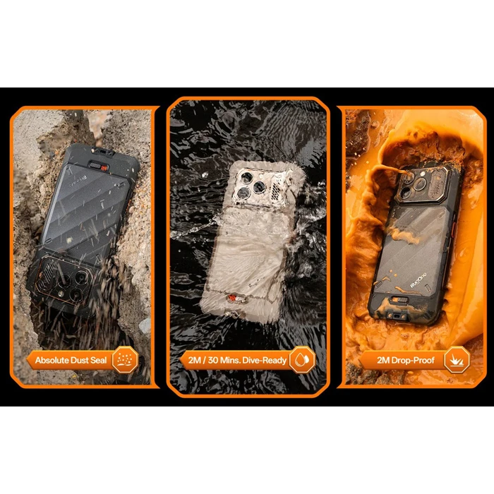 Rugone Xever 8 (8/128GB) Ανθεκτικό Smartphone Μαύρο