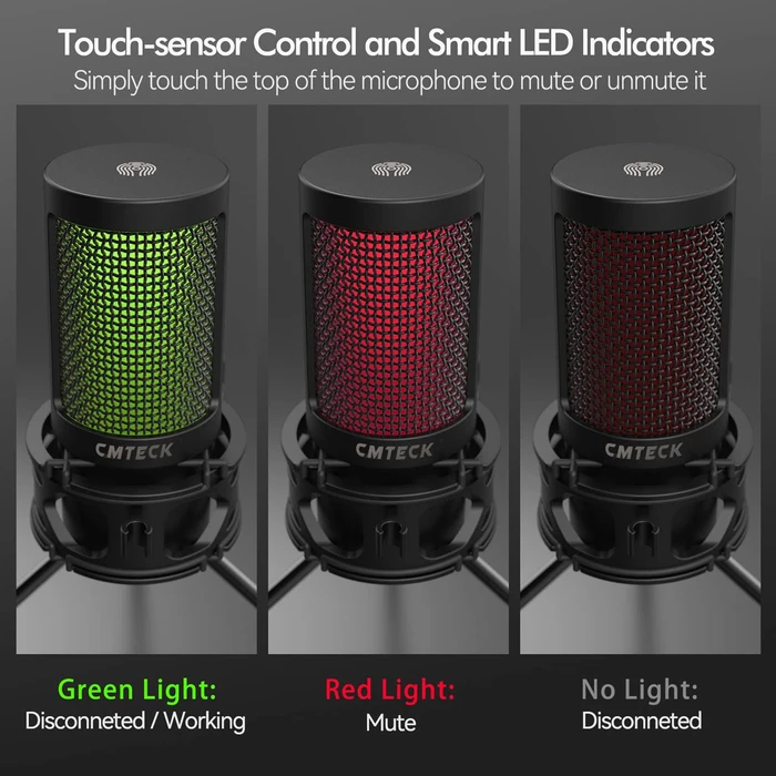 Μικρόφωνο Cmteck Επιτραπέζιο Xm550 με Pop Φίλτρο, Καρδιοειδές, Usb, Μαύρο