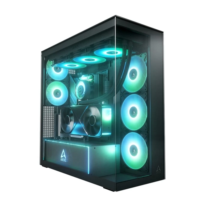 Κουτί Η/Υ Arctic Xtender (Black) mirrow Black window with GPU vertical mount - Mid w. A-RGBs