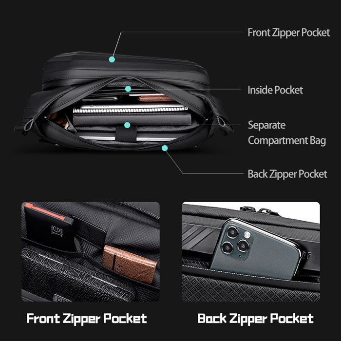 Τσάντα Arctic Hunter Crossbody Y00013 Αδιάβροχη Μαύρη