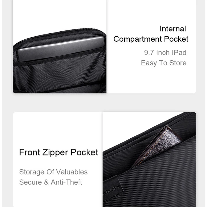 Τσάντα Arctic Hunter Crossbody Y00561 με Θήκη Tablet, 4L, Μαύρη