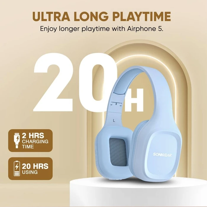 Headphones Sonic Gear Bt5.4 Over-Ear Airphone 5 Carbon